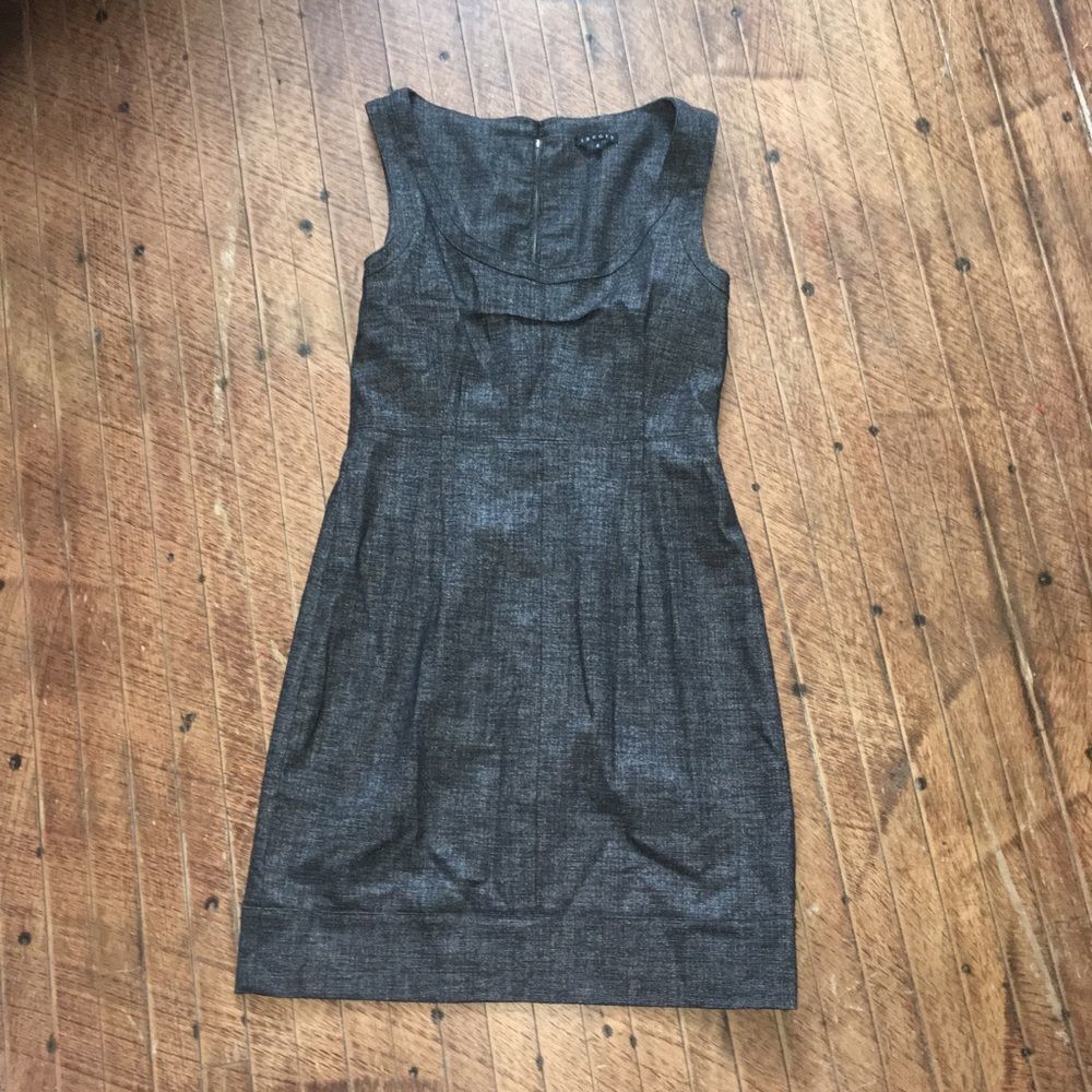 Theory luxe elevated basic Parisian charcoal sleeveless dress